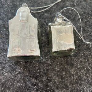 Crate& Barrel Two Mercury Village Ornaments